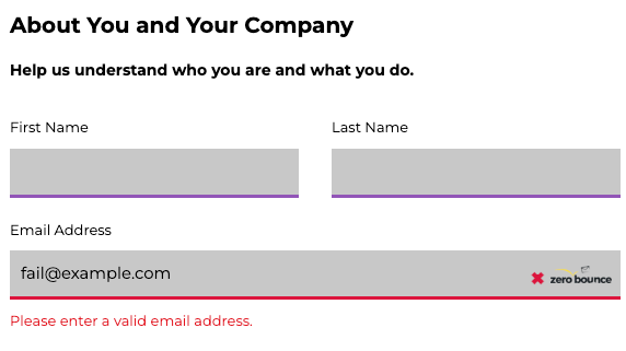 ZeroBounce email validation