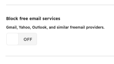 ZeroBounce email validation - block freemail providers